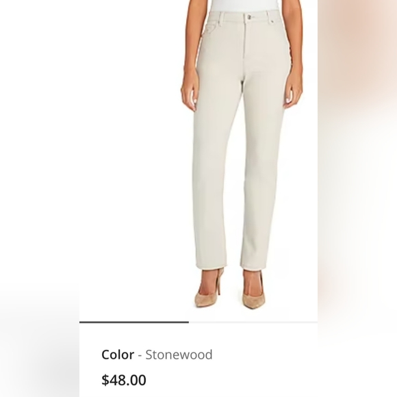 Gloria Vanderbilt Amanda Women's Classic Jeans Stonewood/Cream Stretch Cotton 14 - Picture 16 of 16